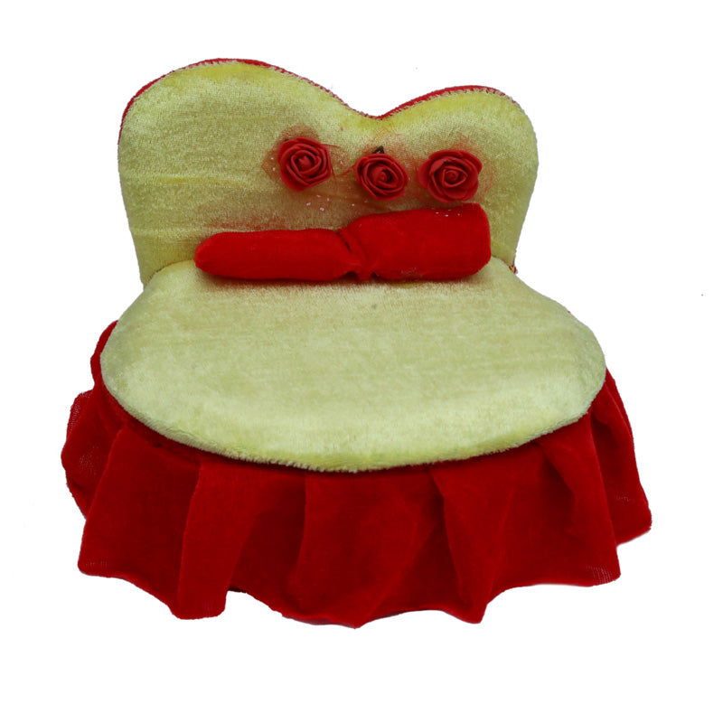 Beautiful Yellow Red Shaneel Bed With Storage
