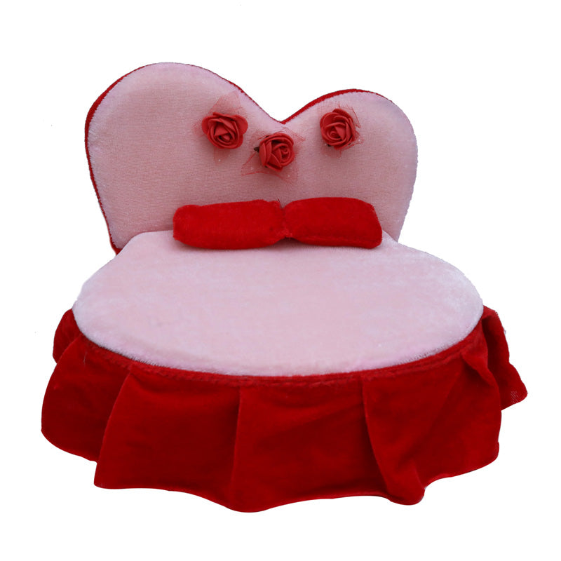 Beautiful Pink Red Shaneel Work Bed With Storage
