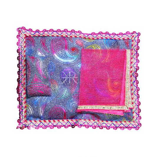 Rani Carry Print Foil Lace Work Bed Set
