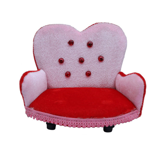 Beautiful Pink Red Shaneel Work Sofa