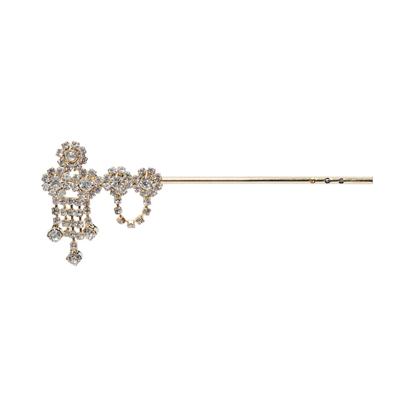 White Golden Stone Work Bansi / Flute