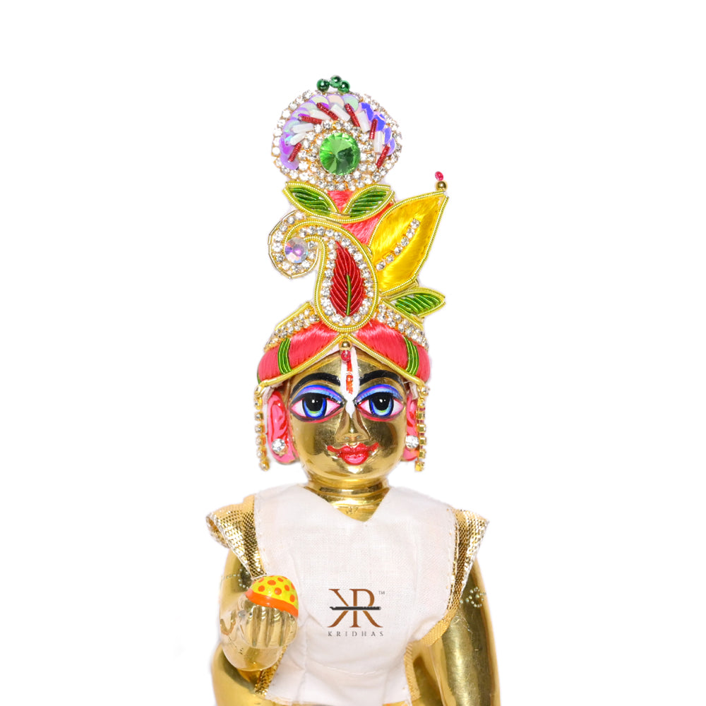 Gajri Yellow Hand Work Zardozi Mukut