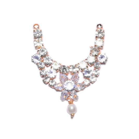 Golden White Stone Pearl Work Neckless / Mala