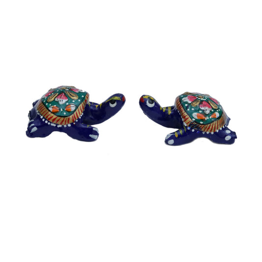 A Pair of Blue Meena Work Tortoise