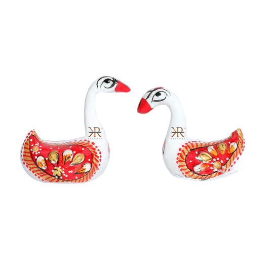 A Pair of White Red Meena Work Duck