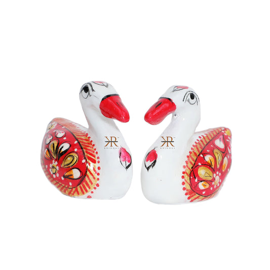 A Pair of White Red Meena Work Duck