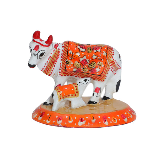 White Orange Meena Work Cow With Calf