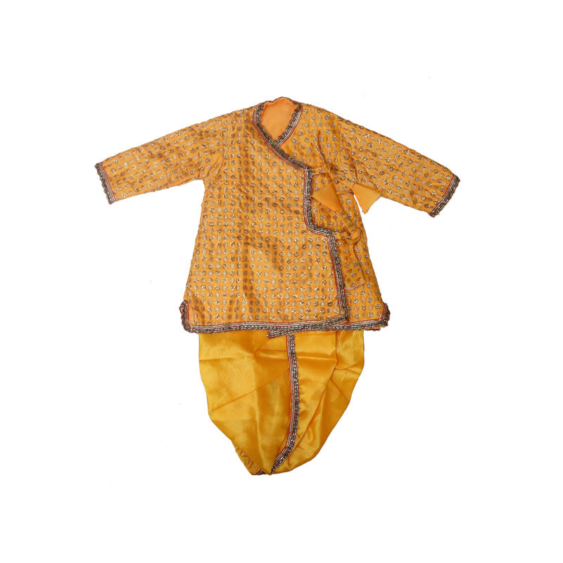 Designer Yellow Embriodary Work Krishna Dress