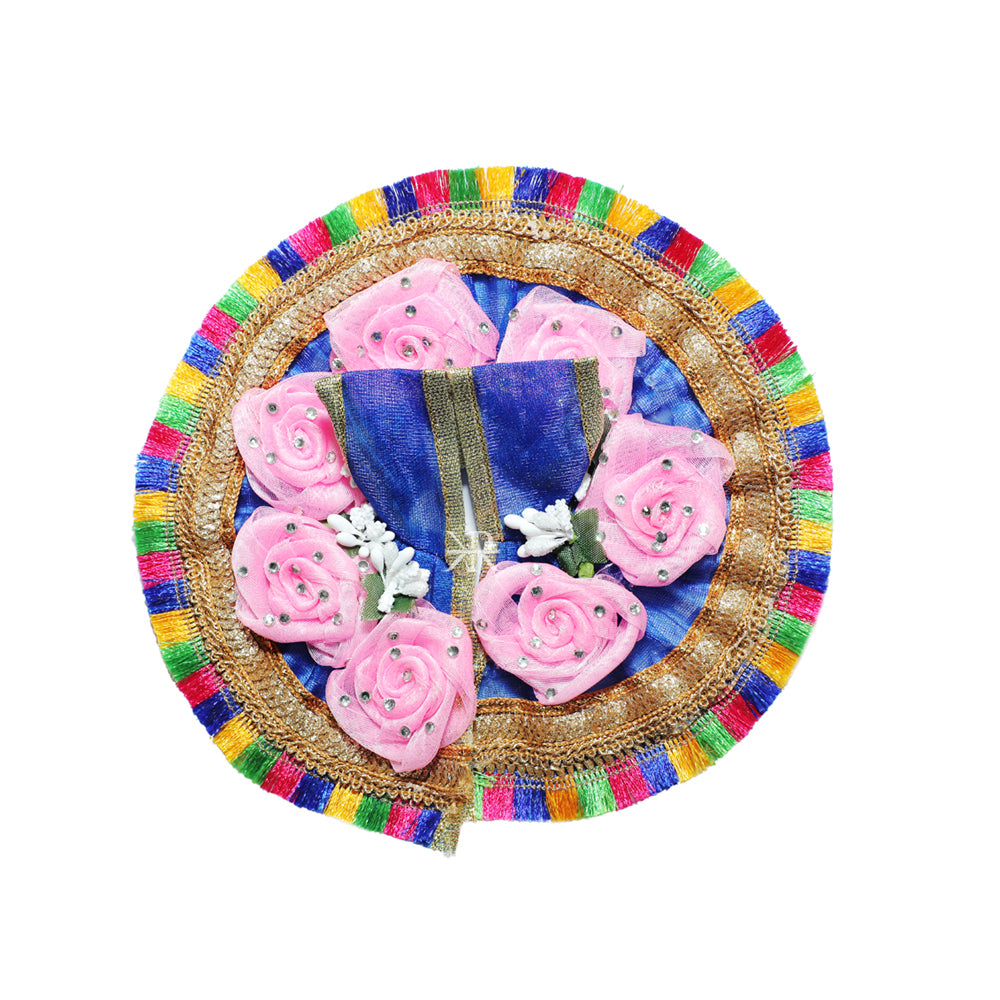 Beautiful Blue Pink Flower Stone Patch Work Dress