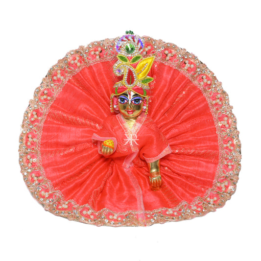 Gajri Stone Pearl Lace Work Laddu Gopal Dress