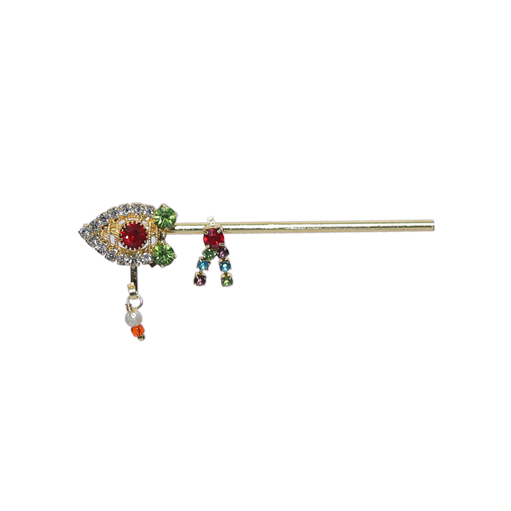 White Parrot Green Stone Work Bansi / Flute