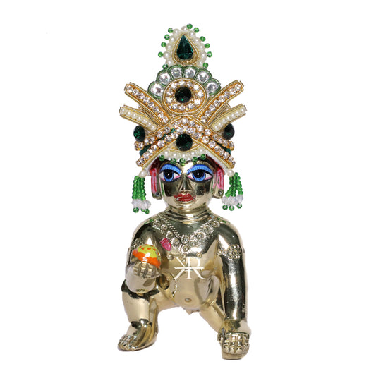 Green Pearl Work Zardozi Mukut