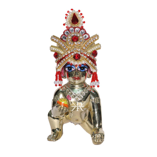 Red Pearl Work Zardozi Mukut