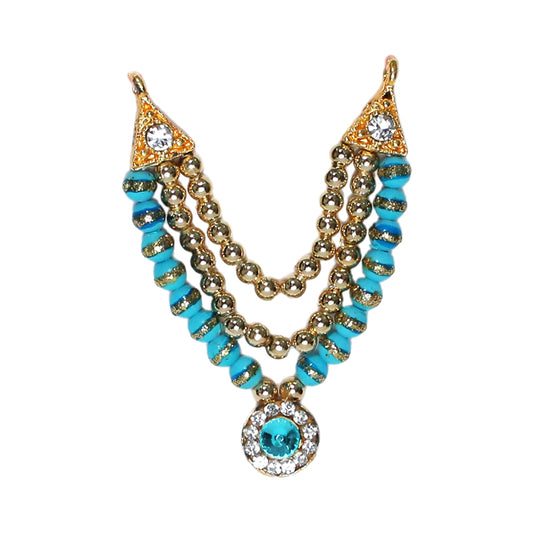 Golden Firozi Stone Pearl Work Mala