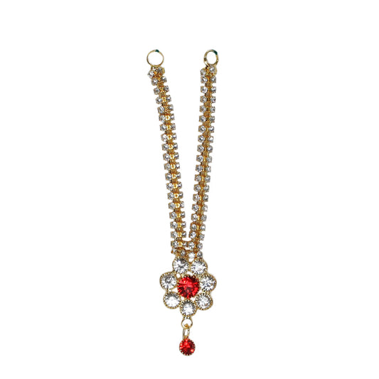 Golden Red Stone Work Mala