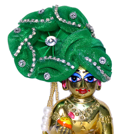 Green Stone Work Laddu Gopal Pugree