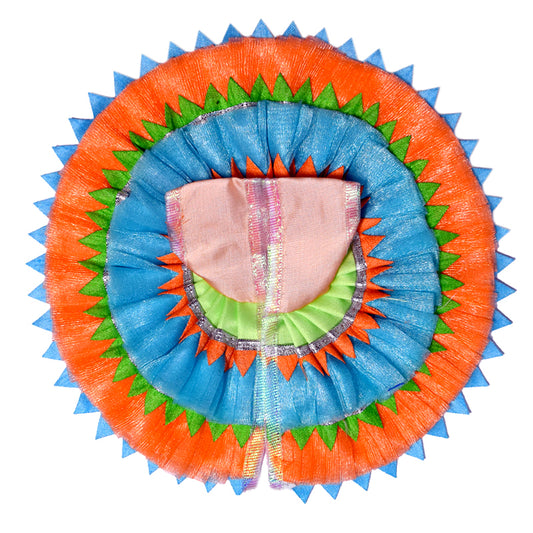 Peach Net Frill Work Dress