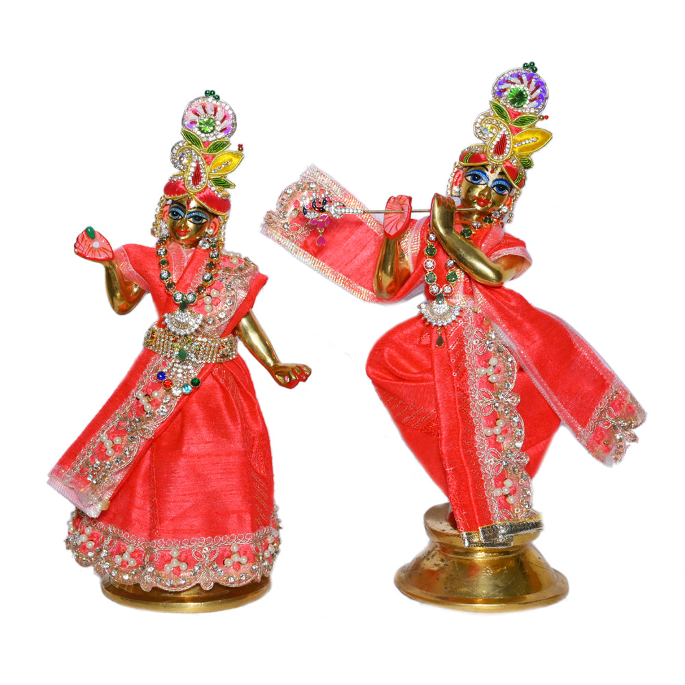 Gajri Stone Pearl lace Work Radha Krishna Dress